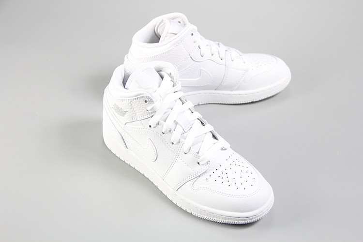 nike 耐克 情侣款 aj1 纯白 nike air jordan 1 mid 篮球鞋 554724