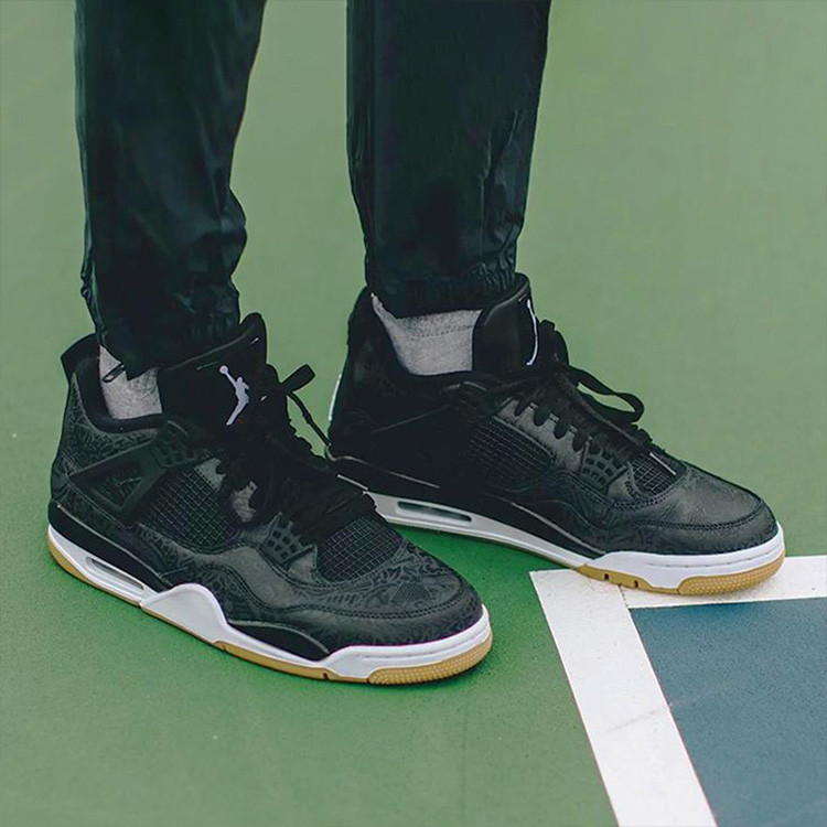 nike 耐克 aj4 情侣款 黑镭射 nike air jordan 4 laser 篮球鞋 ci