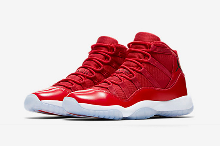 女鞋 篮球鞋 nike air jordan 11 retro bg 乔11 乔丹 大红色 红色 全