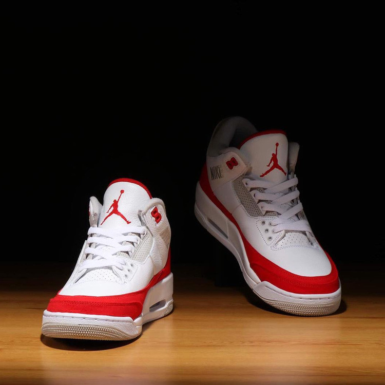 19春夏 aj3 情侣款 白红换钩 nike air jordan 3 tinker 男子篮球鞋