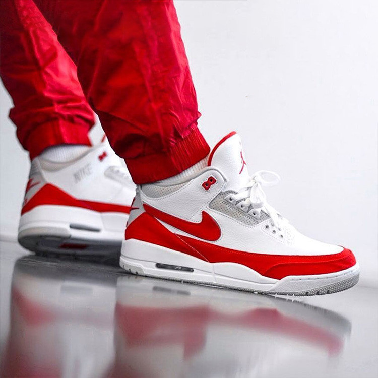 nike 耐克 aj3 情侣款 白红换钩 nike air jordan 3 tinker 男子篮球