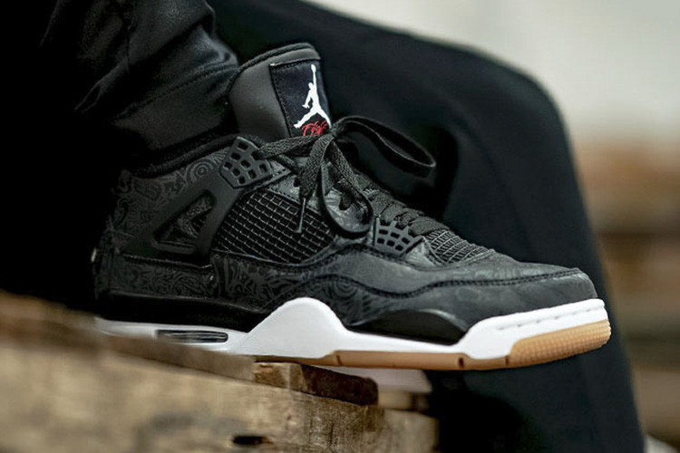 nike 耐克 aj4 情侣款 黑镭射 nike air jordan 4 laser 篮球鞋 ci