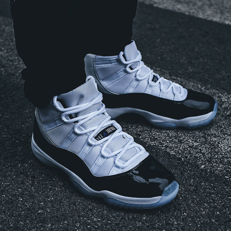 aj11 情侣款 康扣 45号后跟 黑白 nike air jordan11 concord 篮球鞋