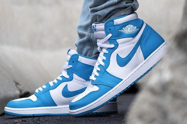 19春夏 耐克nike air jordan 1男女鞋 unc aj1 乔1蓝球鞋北卡蓝 大学