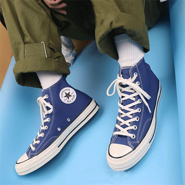 converse/匡威三星标海军蓝高帮帆布鞋女男162055c