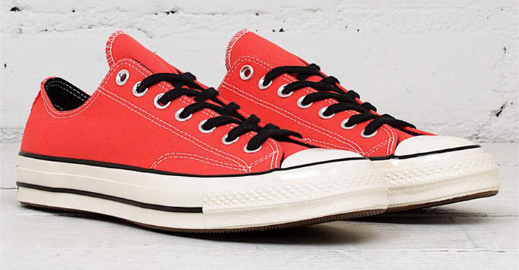 converse/匡威1970s三星标红色低帮男女帆布板鞋 163335c