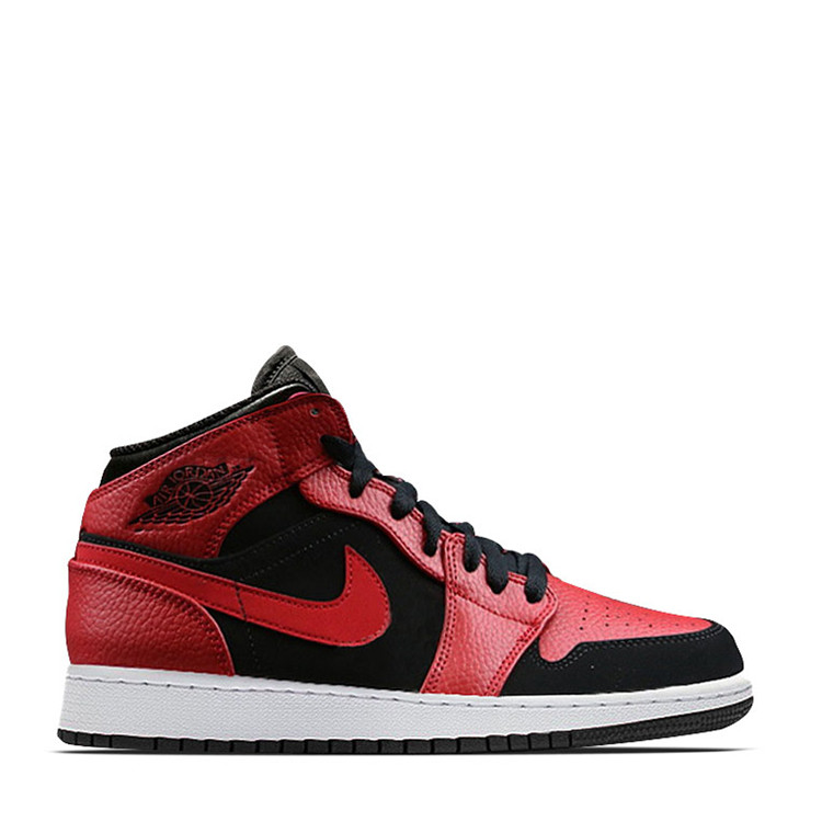 nike/耐克 air jordan 1 aj1乔1 mid 经典黑红 篮球鞋 554724-054