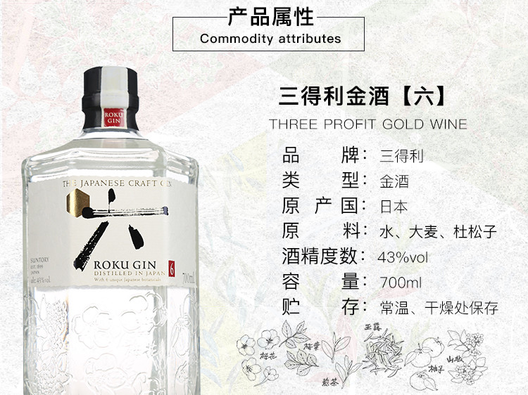 【云酒窖】三得利六金酒(仅限长沙市 ilohas乐活餐吧 到店享用)