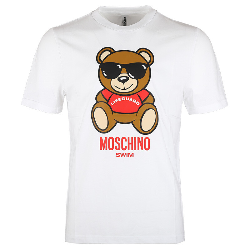 moschino/莫斯奇诺棉白色小熊男士短袖t恤 2a191321040001s-xa