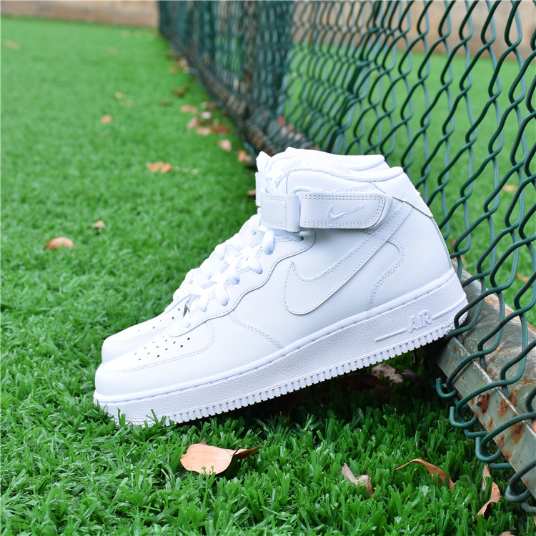 nike air force 1 mid af1 纯白中帮板鞋 空军一号 男鞋315123-111