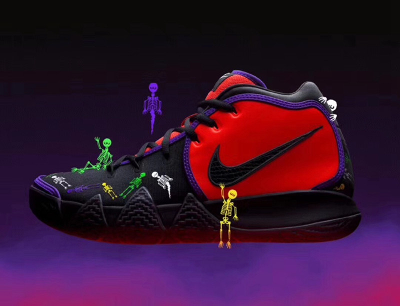 nike耐克 kyrie 4 day of the dead 欧文4 亡灵节彩色骷髅 ci0278-800