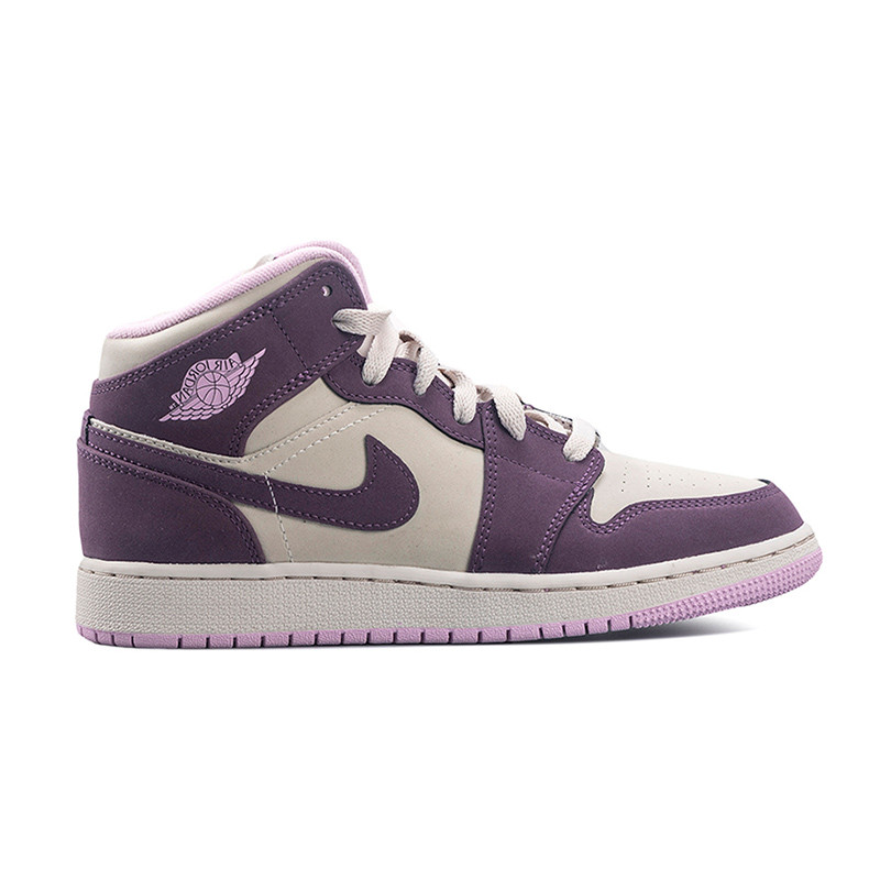 air jordan 1 mid gs aj1 乔一紫葡萄 粉紫女款 555112-500