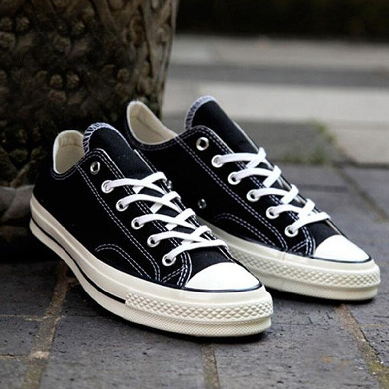 converse匡威 1970s三星标经典低帮黑色休闲帆布鞋情侣鞋162058c