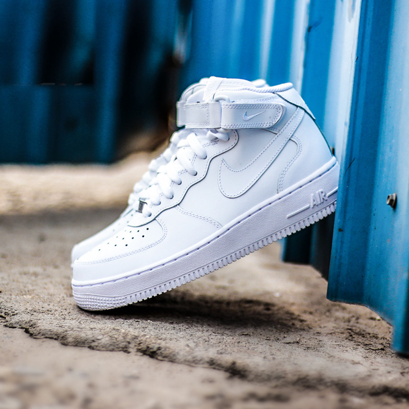 nike air force 1 mid af1 纯白中帮板鞋 空军一号 男鞋315123-111