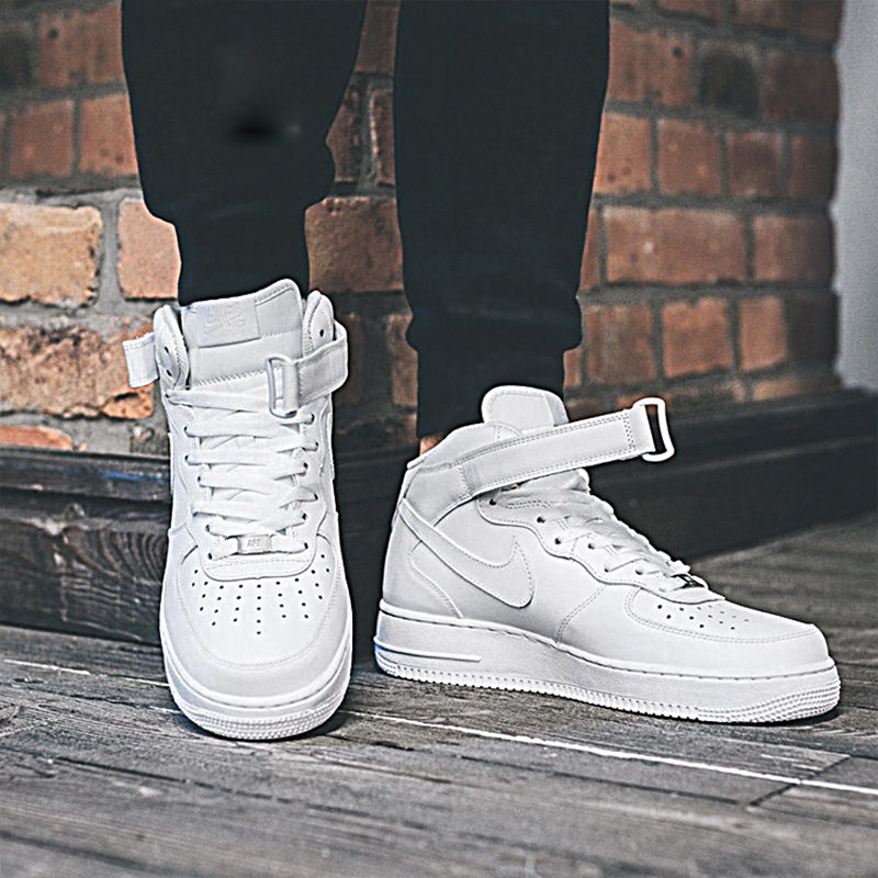 nike/耐克 20年春夏 nike air force 1 mid 女款 af1 空军一号 纯白