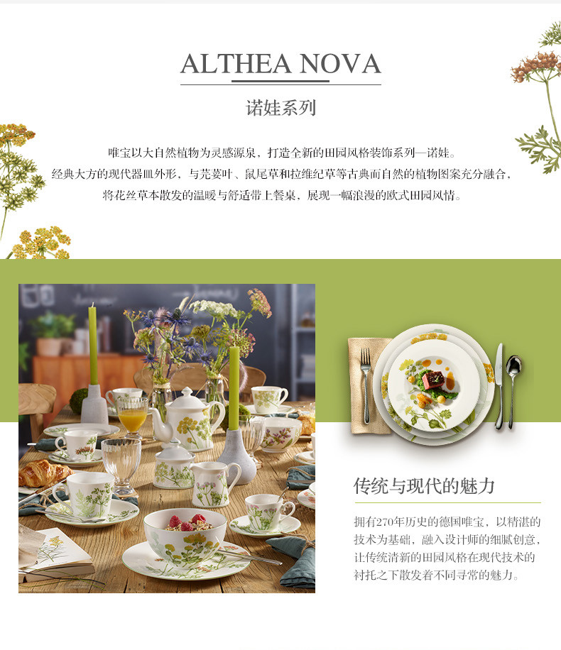 villeroyboch德国唯宝诺娃进口碗碟套装中式陶瓷餐具碗盘 家用