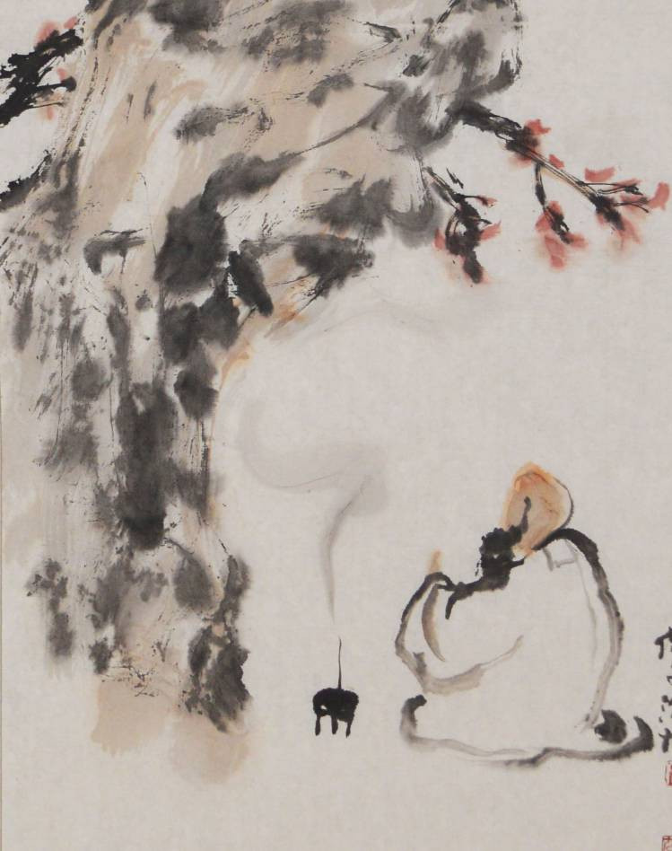 十年面壁悟禅图/50x100cm/传统水墨