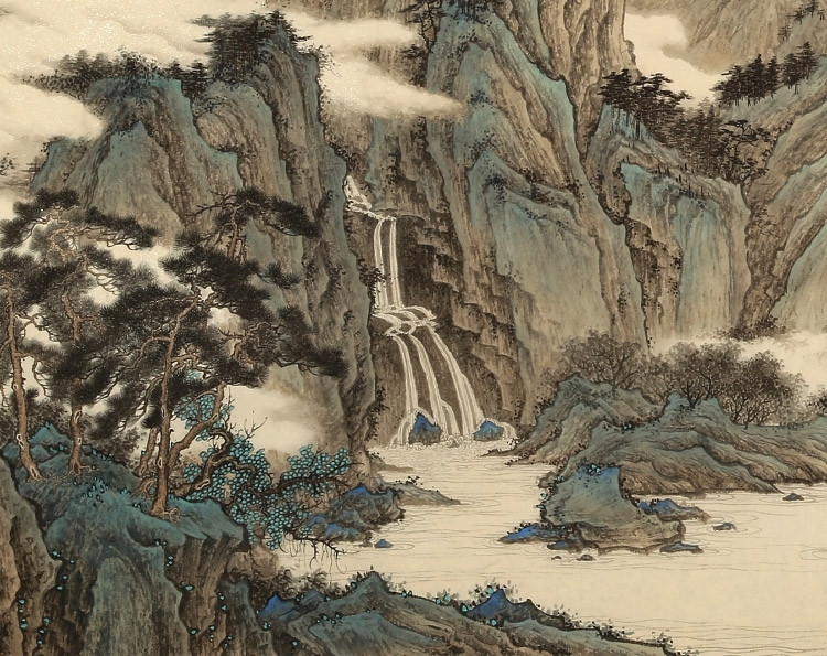 吴显刚 《江山无尽图》 山水/210x90cm/传统水墨