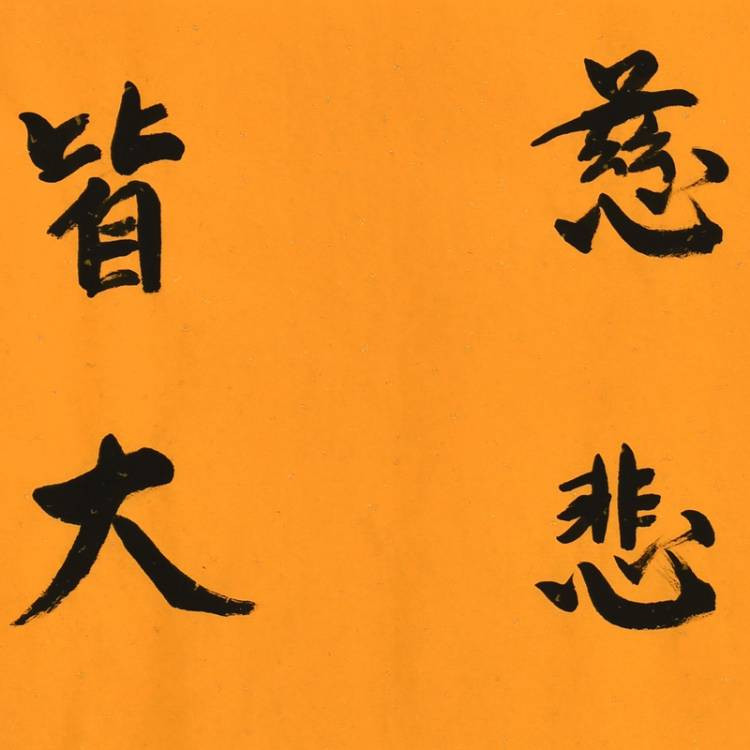 慈悲喜舍 皆大欢喜/46x70cm/书法文字