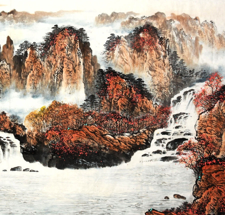 可立《八方来财》/245x100cm/传统水墨