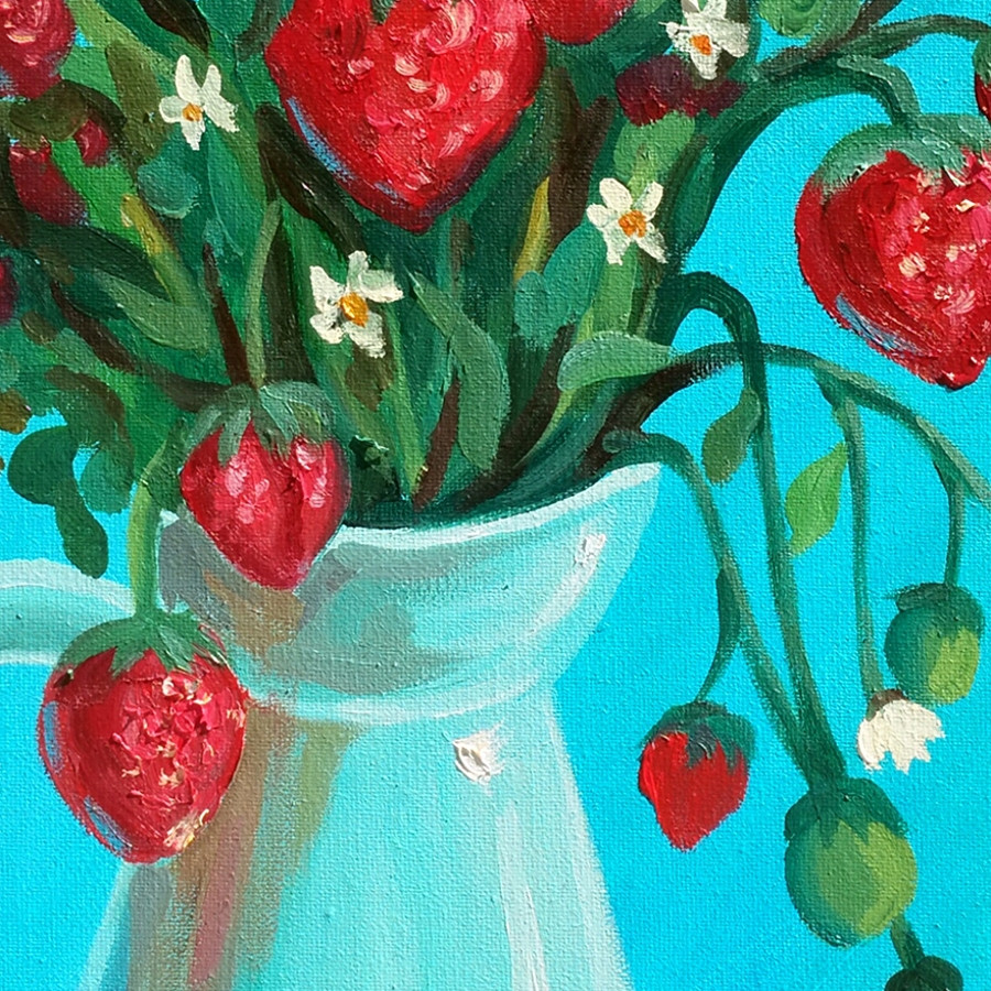 吴小慧《草莓》/40x60cm/油画