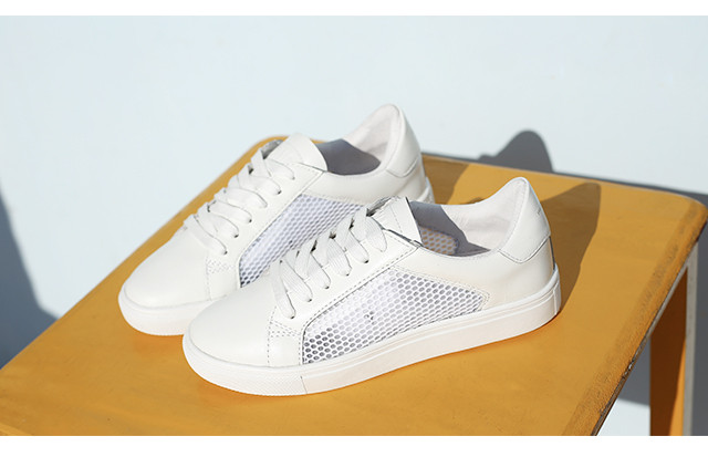 【鞋神家】MR.ING简约网面时尚款透气小白鞋