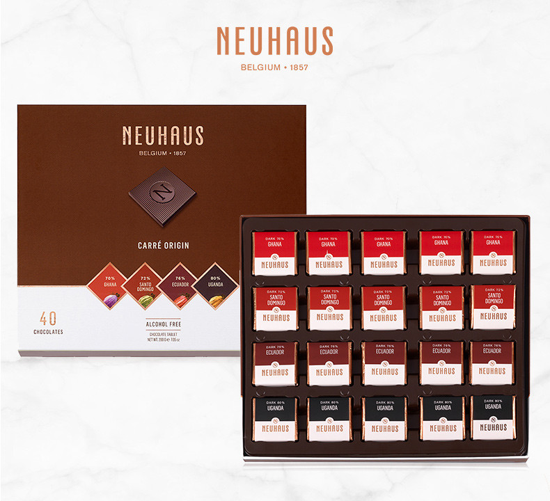 neuhaus 诺好事 黑巧克力(40块装)零食 正品进口 礼盒装 多口味