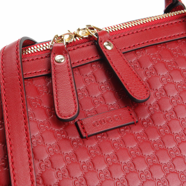 gucci/古驰 女士红色牛皮印花纹logo手提单肩斜挎女包 449657