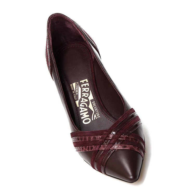 salvatore ferragamo/菲拉格慕玫红色女高跟鞋 断码