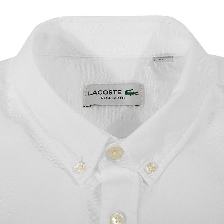 lacoste/鳄鱼白色男式短袖衬衫男士短袖衬衫