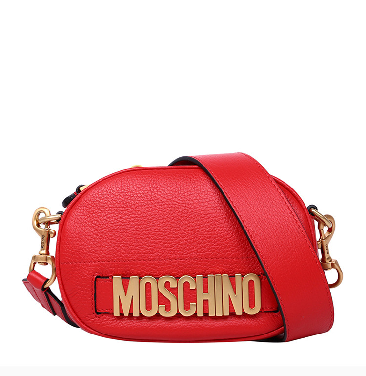 moschino/莫斯奇诺 【19春夏新款】女士红色皮革单肩包斜挎包小圆包