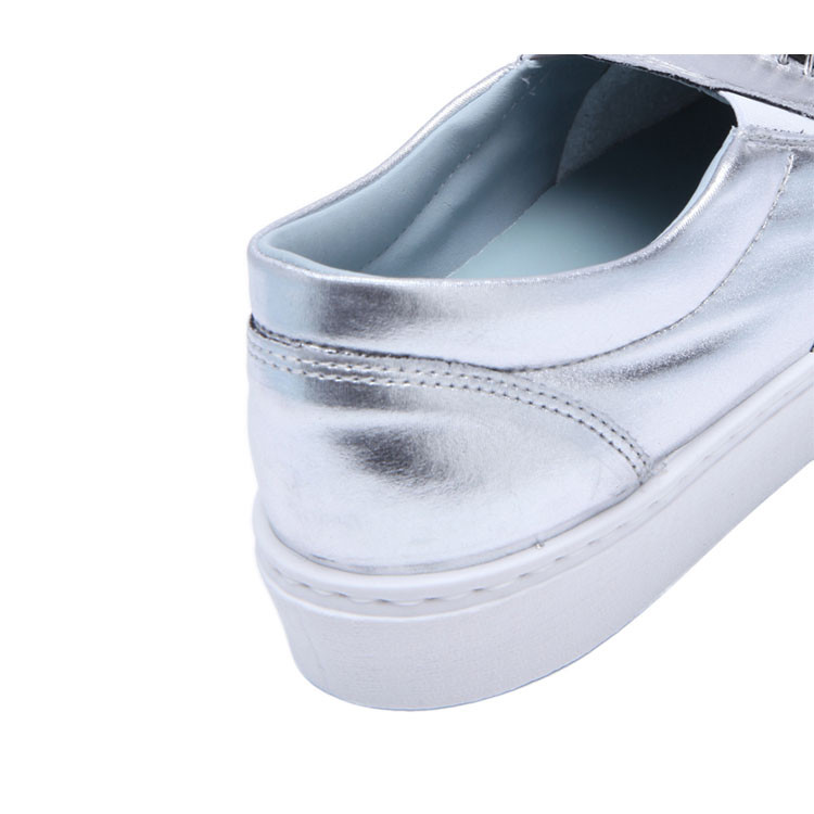 质涂层大眼睛长睫毛装饰女士松糕鞋低中跟鞋cf1272silverwomanshoes37