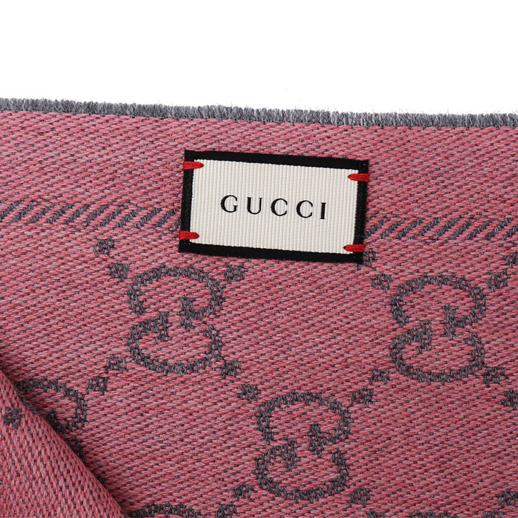 gucci/古驰羊毛材质经典logo图案编织女士围巾