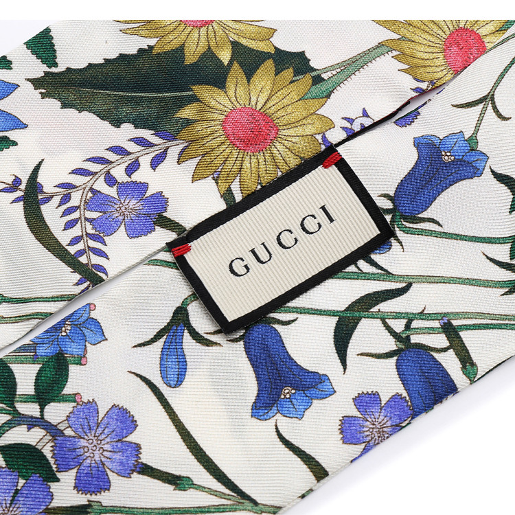 gucci/古驰桑蚕丝材质花卉印花图案女士领结