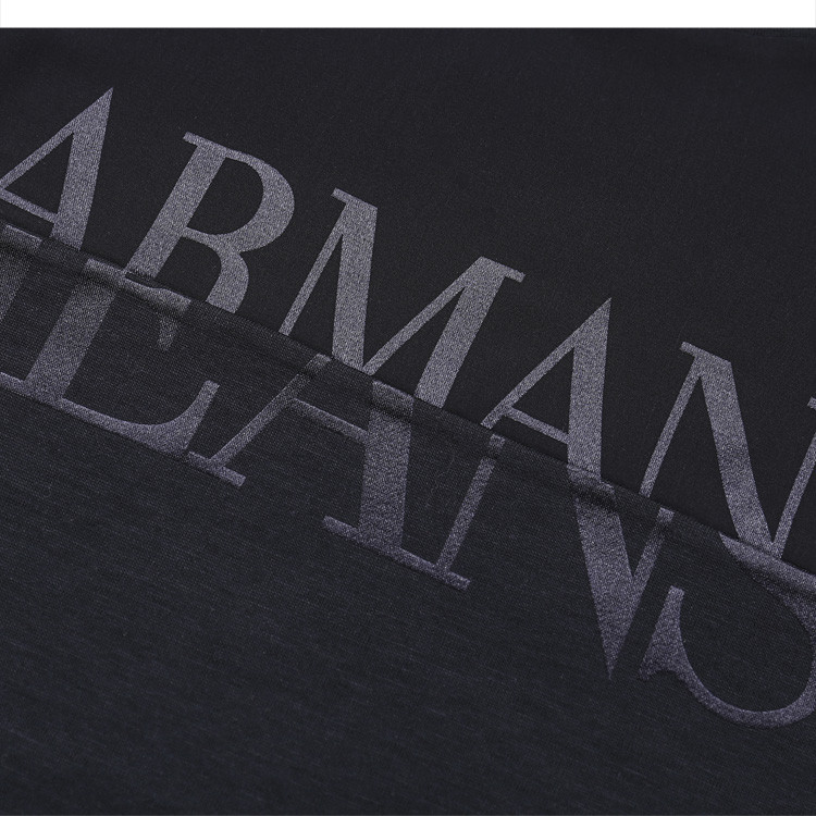 armani jeans/阿玛尼牛仔混合材质logo字母设计女士短袖t恤