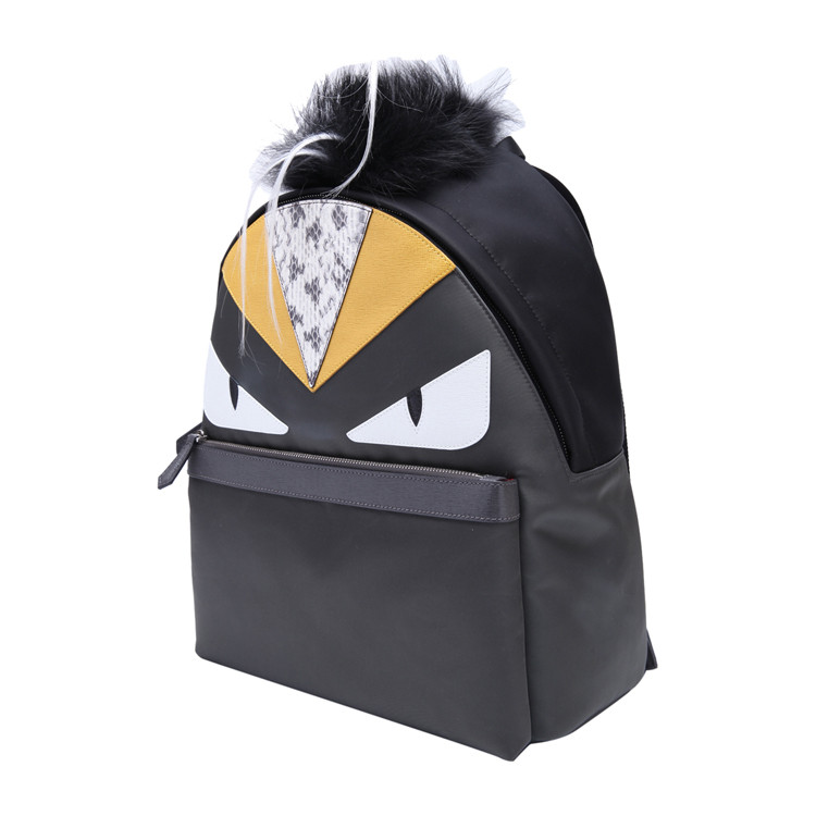 fendi/芬迪 尼龙个性小怪兽眼睛拼接装饰男士双肩包