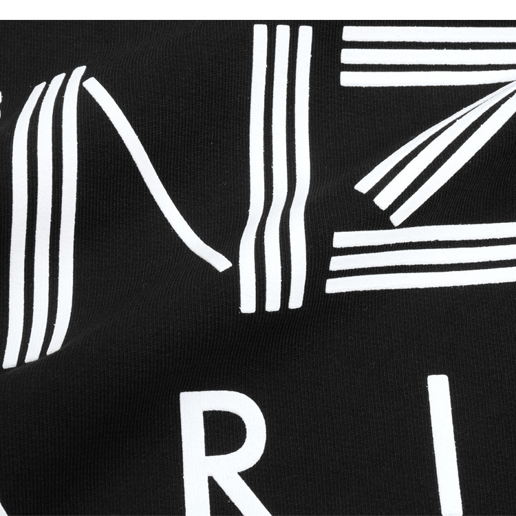 kenzo/高田贤三黑色纯棉logo字母印花图案套头男卫衣