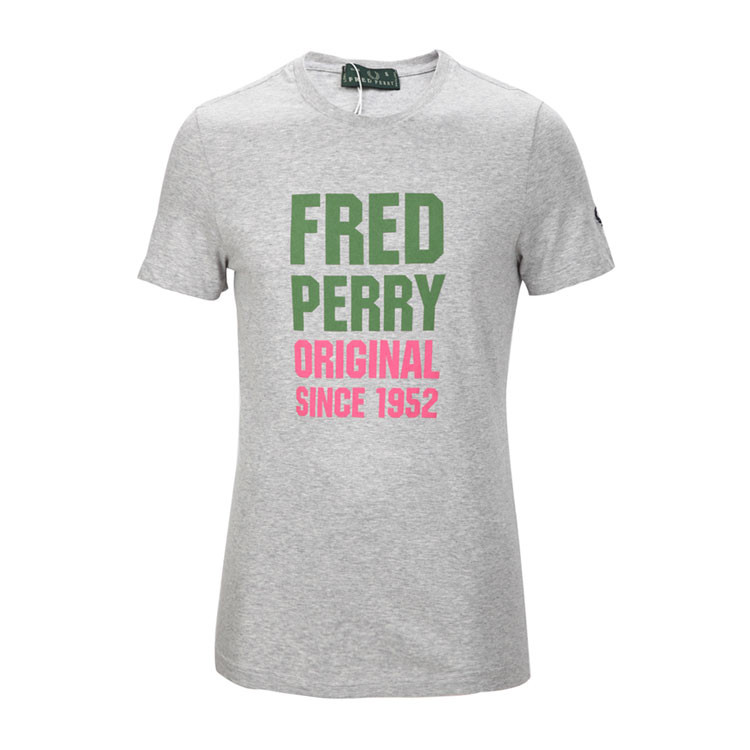 fred perry/佛莱德派瑞纯棉材质字母印花短袖男士t恤