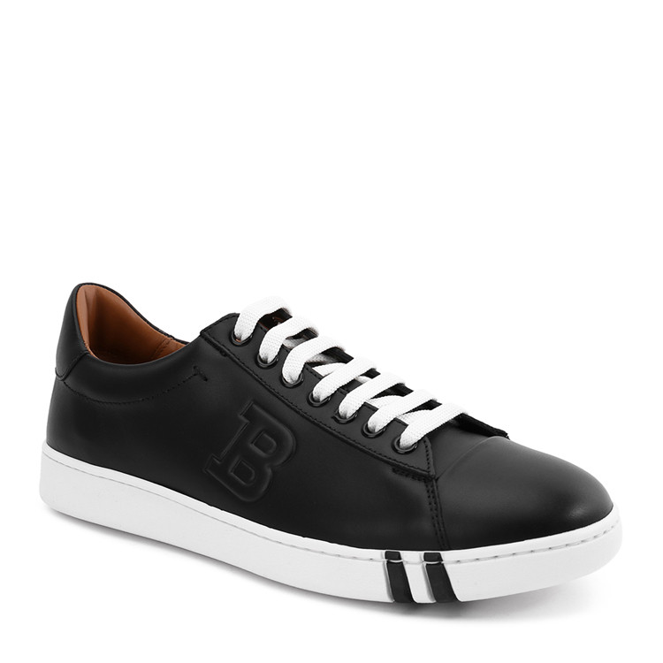 bally/巴利牛皮材质字母b压花男士系带板鞋