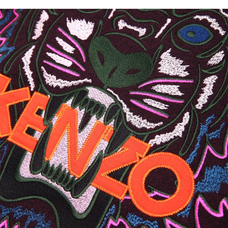 kenzo/高田贤三纯棉刺绣虎头图案装饰套头女卫衣
