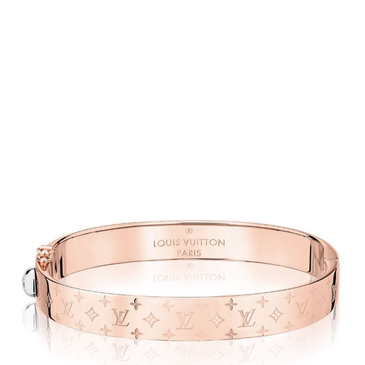 louis vuitton/路易威登 nanogram 玫瑰金色宽手镯m00253 s码