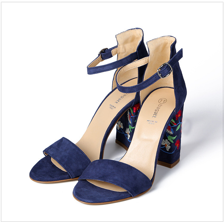 Bagatt\/缇缇柏嘉 女士时尚蓝色凉鞋 高跟鞋