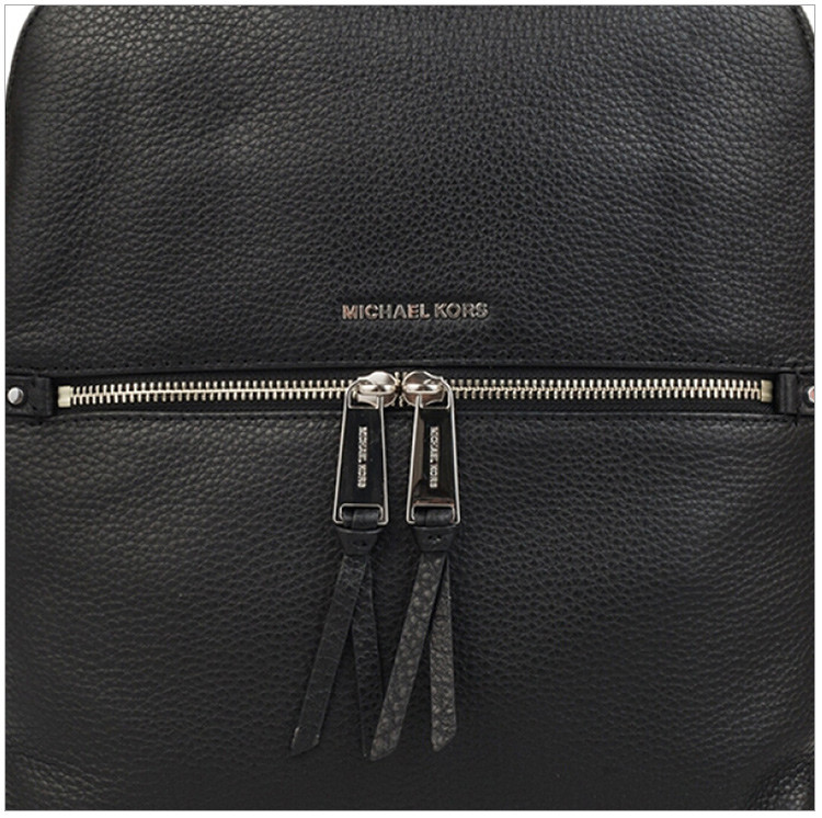 michaelkors/迈克·科尔斯 rhea系列女士黑色皮革logo时尚皮质休闲
