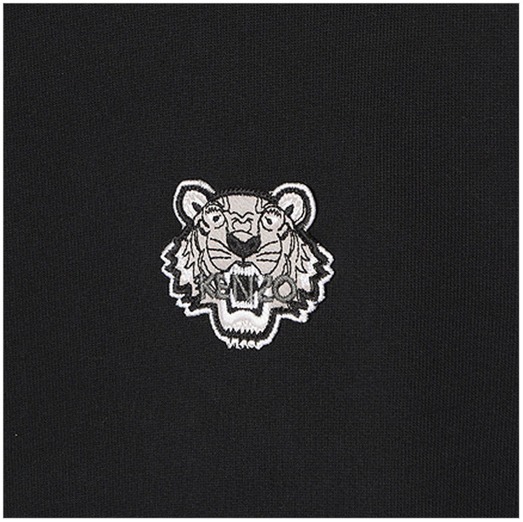 kenzo/高田贤三 黑色棉质虎头图案圆领长袖套头男卫衣