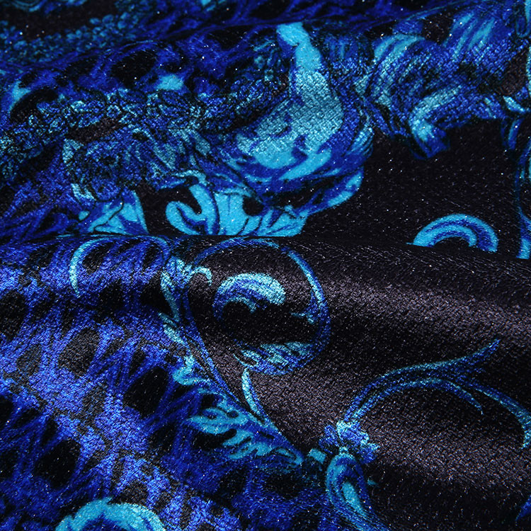 【VERRIVERRI 男士夹克】【17年秋冬新款】VERRI\/VERRI蓝色卷草纹丝绒面料连帽单外套-男士夹克【正品 价格 图片】 - 寺库网