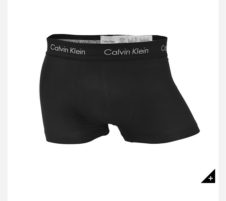 calvin klein/卡尔文·克莱因 男士简约舒适品牌logo黑色宽边平角内裤