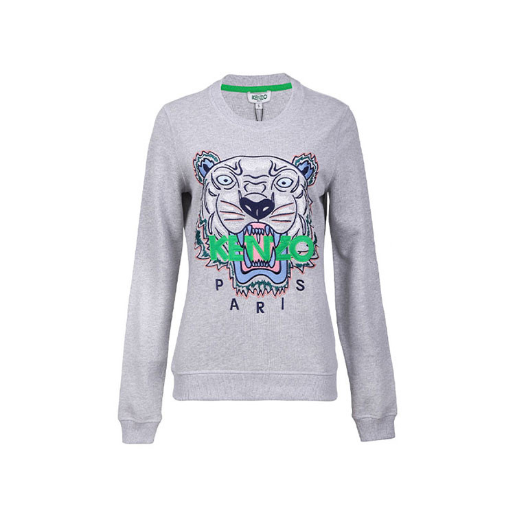 kenzo/高田贤三 17年春夏新品 经典狮子头logo棉质圆领长袖卫衣 女士