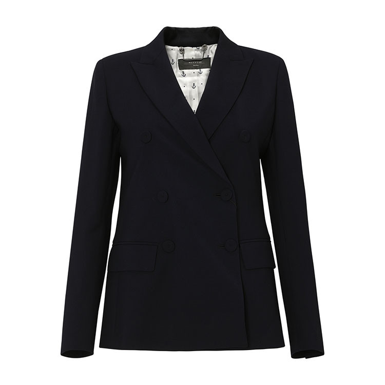 maxmara/麦丝玛拉 帅气休闲双排扣海军风羊毛单西 女士西服 felino