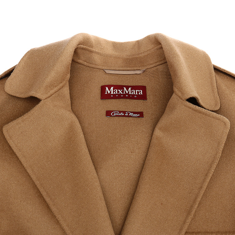【17秋冬新品】maxmara/麦丝玛拉 studio 女士翻领束腰长款羊毛大衣
