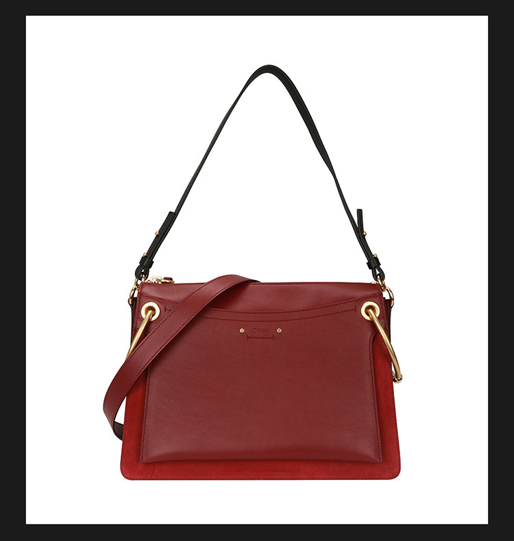 【18新品】chloe/克洛伊 roy系列单肩包 麂皮小牛皮拼接光滑小牛皮
